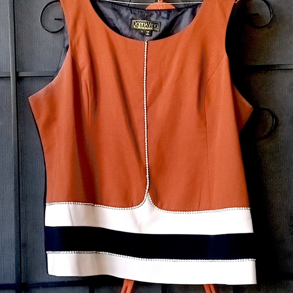 Donna Vinci Couture fully lined Crystal embellished sleeveless shirt top sz 18 - Picture 10 of 11